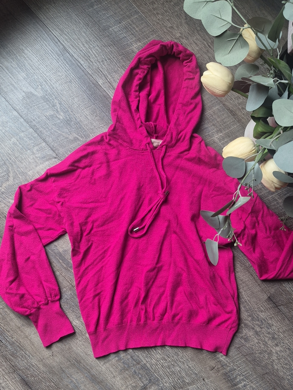 Philosophy Fuchsia Hooded Pullover Sweatshirt Xs
